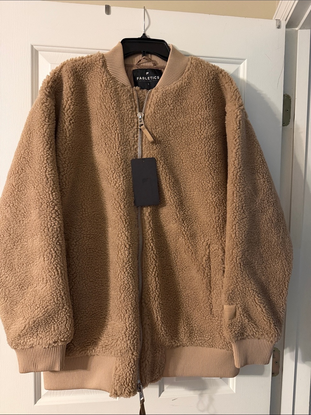 Fabletics Women's Camel Sherpa Bomber Jacket